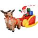 Outdoor Waterproof Nylon Santa And Reindeer Inflatable With Sled Christmas Decoration