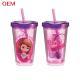 Straw Cup Custom Little Princess Sofia 3D Water Bottles Applicable For Boiling Water With Lid Accessories