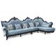 Drawing Room Luxury Leather Wooden Design L Shaped Sofa Set