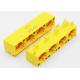 Four Ports Harmonica Ganged RJ45 Lan Jack For Network Routers Yellow Color