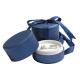 Wedding Double Rings Jewelry Paper Boxes With Ribbon Dark Blue