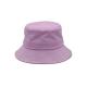 Letter Flat Embroidery Fisherman Bucket Hat Woven Patch 100% Cotton Twill Purple
