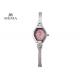 Korean Style Ladies Silver Bangle Watch , Pink Dial Women'S Dress Watches