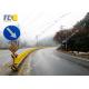 Construction Safety Barriers With Polyurethane Roller , Bridge Guardrail