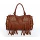 Fashion Design New Red-brown Genuine Leather Lady Studded Tote Bag Handbag #3010X