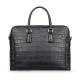 Crocodile Messenger Ladies Men'S Black Leather Laptop Briefcase Bag
