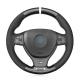 Yellow Thread Custom Hand Stitching Carbon Soft Suede Steering Wheel Cover for BMW F10 Sport
