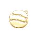CZ Gold Plated Pendant Necklace  Rhinestone Horoscope 12 Zodiac Coin Pendant For Jewelry Making