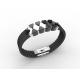 Top Quality Europe Fashion Stainless Steel Genuine Leather Silicone Bangle Bracelet ADB172