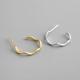 Lanciashow 925 Sterling Silver Gold Plated Hoop Earrings Semicircle Wavy Shape