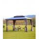 Outdoor Aluminum Gazebo with Double-Tiered Roof Heavy-Duty Galvanized Steel Ceiling Nets