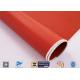 Red Color Silicone Coated Fiberglass Fabric Heat Protection Satin Weave