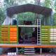 Home Living Flat Pack Container / Modern Prefab Container Homes Rock Wool Sandwich Panel