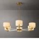 Brass Linen Vintage Farmhouse Chandelier 6 Light For Dining Room