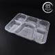 Microwavable Plastic Take Out Boxes with 2, 3, 4, 6 Compartments Black Rectangular Disposable Meal Containers