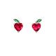 Summer 925 Silver Earrings Apple Heart Children Jewelry Fruit Colorful Shining