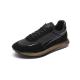 ODM Black Euro 39 Size Mens Leather Sneakers Anti Skid Lace Up