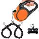 Double Head 3 Meters Retractable Leash With Flashlight And Bag Dispenser For Large Dogs
