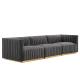 Cara furniture factory direct salsofa set module 3 seater sofas luxury velvet fabric upholstered Living room