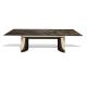 Modern 6 Seater Marble Live Edge Dining Set Glass Contemporary Luxury Dining Table