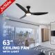 White/Black Modern LED Ceiling Fan With Dimmable Light Remote Control DC Motor