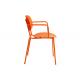 Orange Metal Leg Dining Chairs PP Polypropylene Living Room Armchair