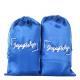 SGS Soft Silk Drawstring Pouch , Smooth 20x12cm Blue Satin Bag