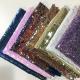 Beautiful Printed Glitter Sequin Fabric 50D*75D Yarn Count 220gsm Plaid Style