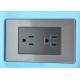 Black Brushed Stainless Steel Sockets , Safe Twin Switched Socket 2 Gang
