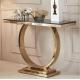 Hot Sale Mirrored Console Table Silver Gold Hallway Table Stainless Steel leg Marble Tope