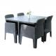 H75mm Table L56cm Chair Rattan Garden Dining Set , 4 Seater Rattan Dining Set For Patio