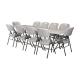 6ft 8ft Plastic Folding Table And Chairs Rectangular 10 People White Plastic Table Chairs