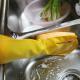 Polyester Filter Meash Dish Cleaning Gloves , Washing Gloves With Sponge