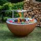 Outdoor Cooking BBQ Natural Rusted Corten Steel Fire Bowl With Grill Ring