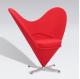 Durable Fabric Upholstered Heart Shaped Chair With Swivel Base For Showroom