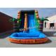 Bright Inflatable Jumping Slide , Tropical 18 Feet Water Slide With PVC Tarpaulin