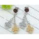 Silver and Gold Four Clubs Dangle Earrings For Gift, Party, Wedding 2320277-23