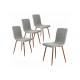 Back Brown Metal Legs Contemporary Dining Chairs With Fabric Cushion Seat