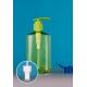 270ML Green Shampoo Conditioner & Body Wash Dispenser Clear Plastic Refillable Bottle with Flip Top Cap