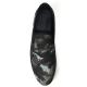 Embroidered Mens Black Suede Loafers Shoes Luxury Sheepskin Dress Shoes