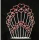 Valetines day crowns and tiaras big red hearts crystal rhinestone crowns custom pageant crowns supplier manufactuer
