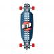 RAD Wheels Drop Through Checker Stripe Navy / White Longboard Complete Skateboard - 9 x 36