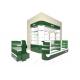 Luxury Green Cosmetic Display Showcase / Makeup Kiosk For Brand Cosmetic Stores