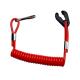 Extendable Coiled Jet Ski Lanyard Tether Red Spiral String Polyurethane Cord