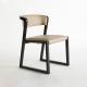 Ash wood black frame white leather dining chair,contemporary furniture solid wood leather chair.