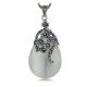 Thai 925 Silver Pendant Necklace White Opal and Marcasite (JX467WHITE)