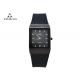 Fancy Mens Black Square Face Watches , Square Shaped Wrist Watches Water Proof