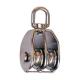 50mm Polished Rope Rigging Hardware Double Wheels Swivel Eye Pulley Block