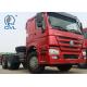 Red Prime Mover Truck HOWO 6 x 4 340HP Tractor 10 Wheels LHD/RHD