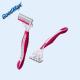 Pink White Four Blade Razor With Lubricant Strip For A Closer And Comfortable